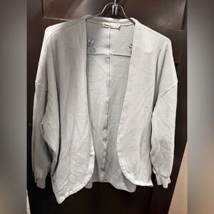 Barefoot Dreams Malibu Soft Gray Knit Top